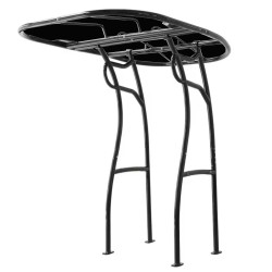 T-Top universal para barcos y semirrígidas, color negro con tela negra, serie 600 de PoweryMax.