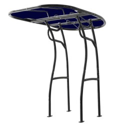 T-Top universal para barcos y semirrígidas, color negro con tela azul, serie 600 de PoweryMax.