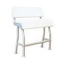 Asiento universal en color plata con tejido blanco, modelo AS100SW de PoweryMax para barcos de pesca.