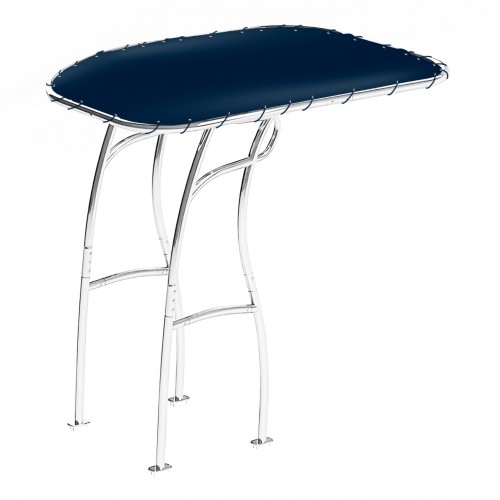 T-Top universal para barcos y semirrígidas, color blanco con tela azul, serie 600 de PoweryMax.