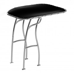 T-Top universal para barcos y semirrígidas, color plata con tela negra, serie 600 de PoweryMax.