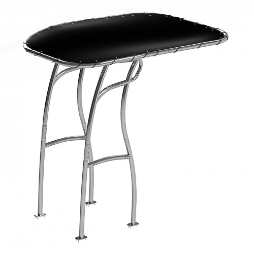 T-Top universal para barcos y semirrígidas, color plata con tela negra, serie 600 de PoweryMax.