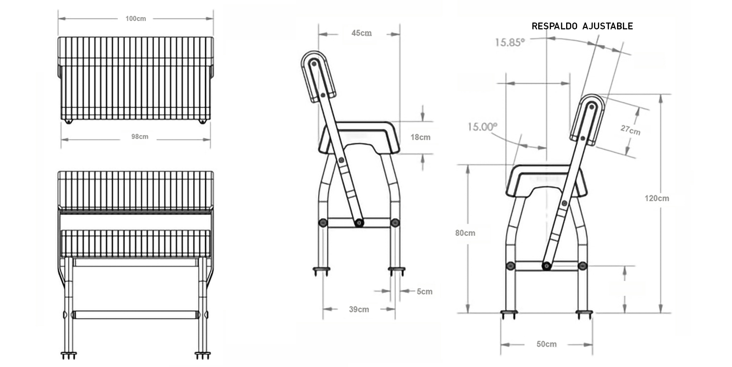 Asiento universal en color plata con tejido blanco, modelo AS100SW de PoweryMax para barcos de pesca.
